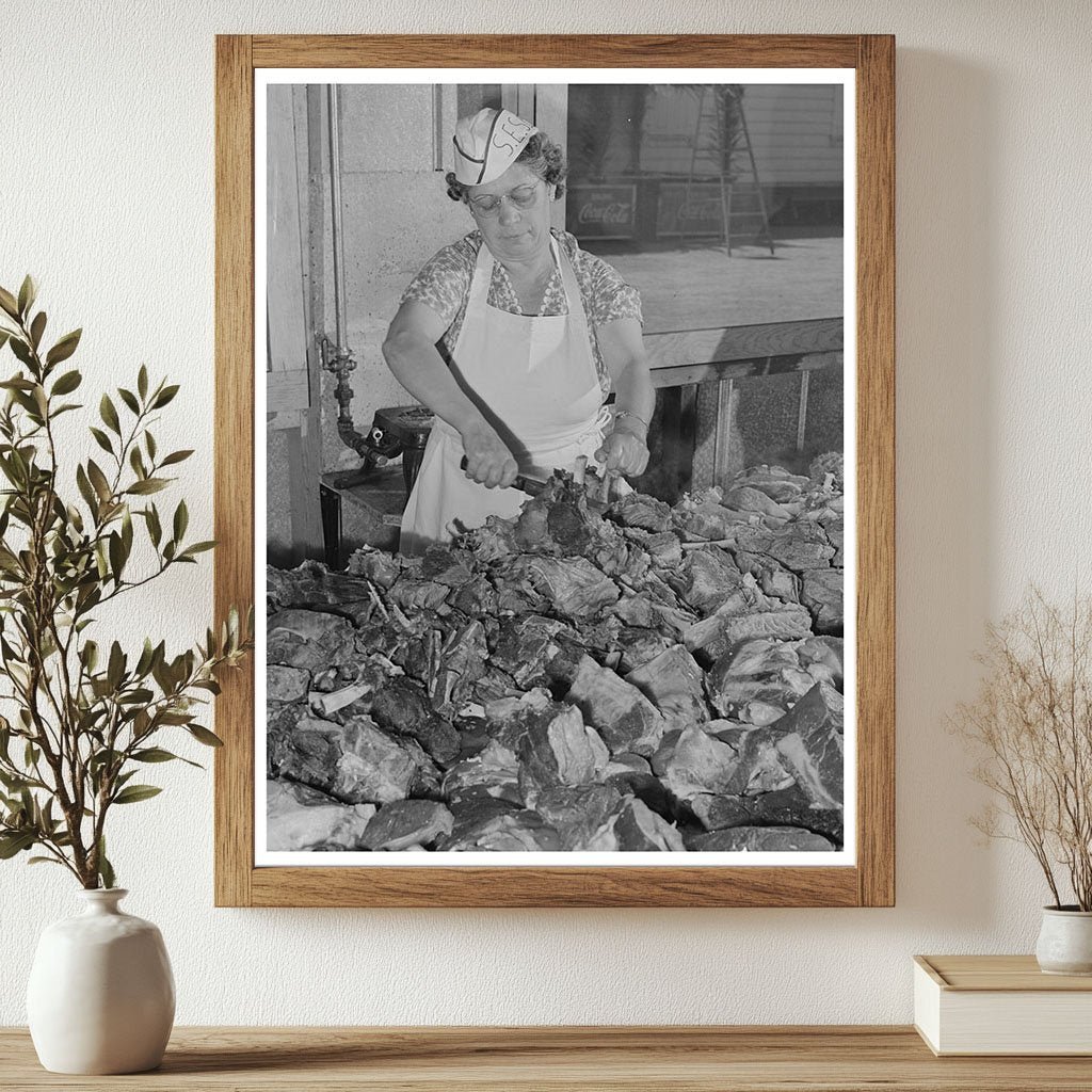 Barbecue Preparation at Holy Ghost Fiesta Santa Clara 1942 - Available at KNOWOL