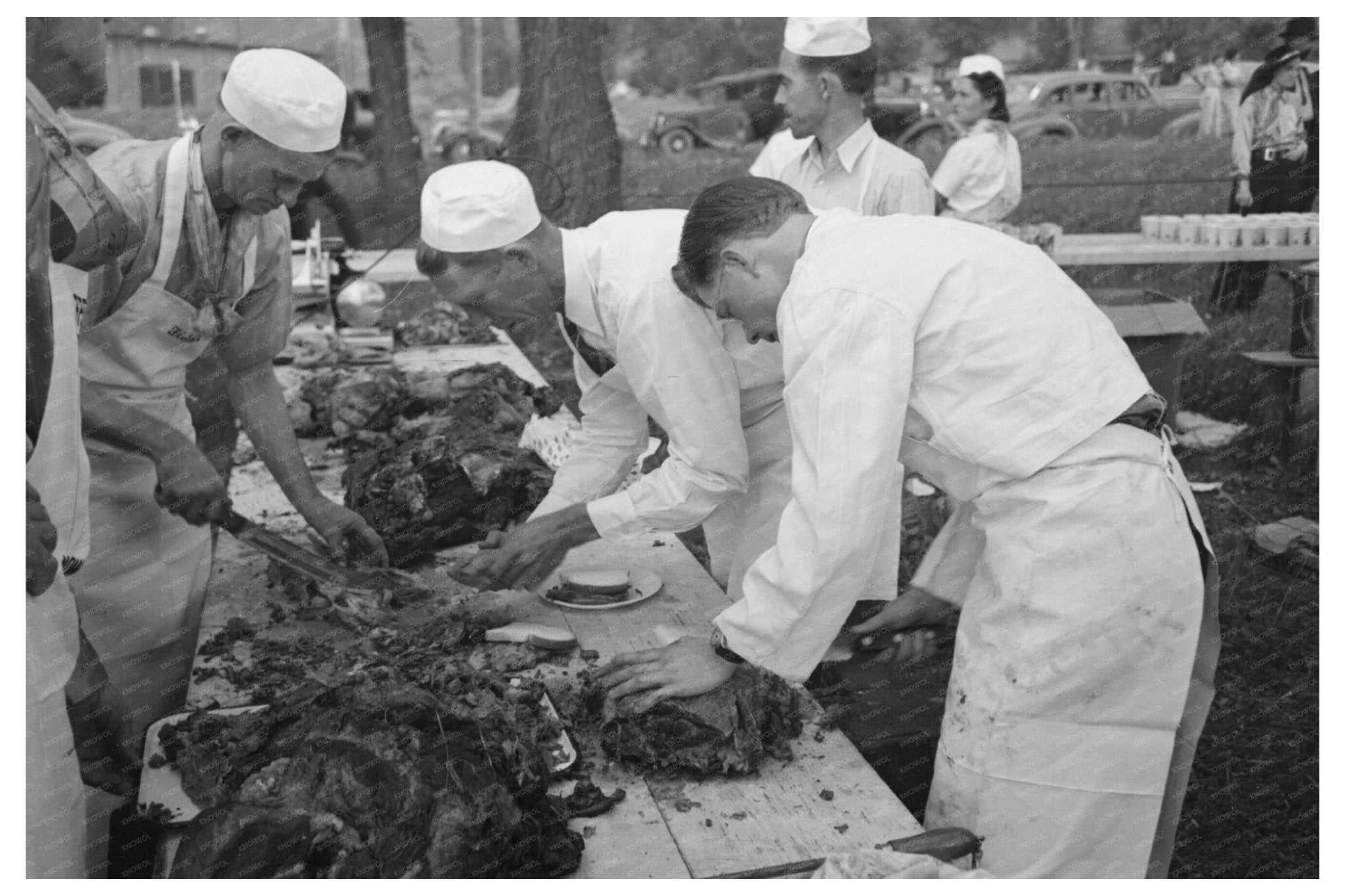 Barbecue Sandwich Preparation in Ridgway Colorado 1940 - Available at KNOWOL