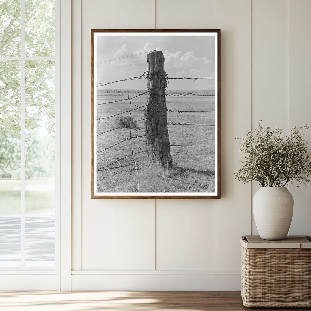 Barbed Wire Fence Corner Post Walking X Ranch 1939 - Available at KNOWOL
