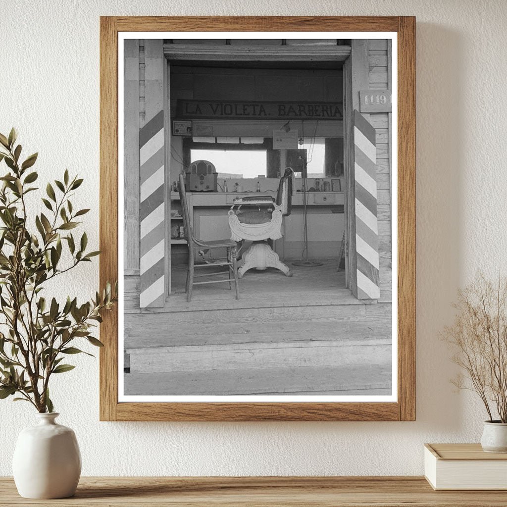 Barbershop in Mexican San Antonio Texas March 1939 - Available at KNOWOL