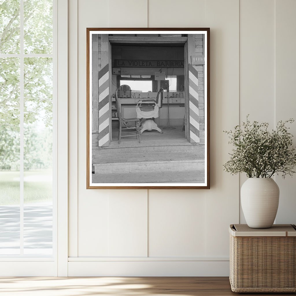 Barbershop in Mexican San Antonio Texas March 1939 - Available at KNOWOL