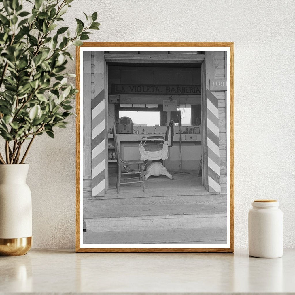 Barbershop in Mexican San Antonio Texas March 1939 - Available at KNOWOL