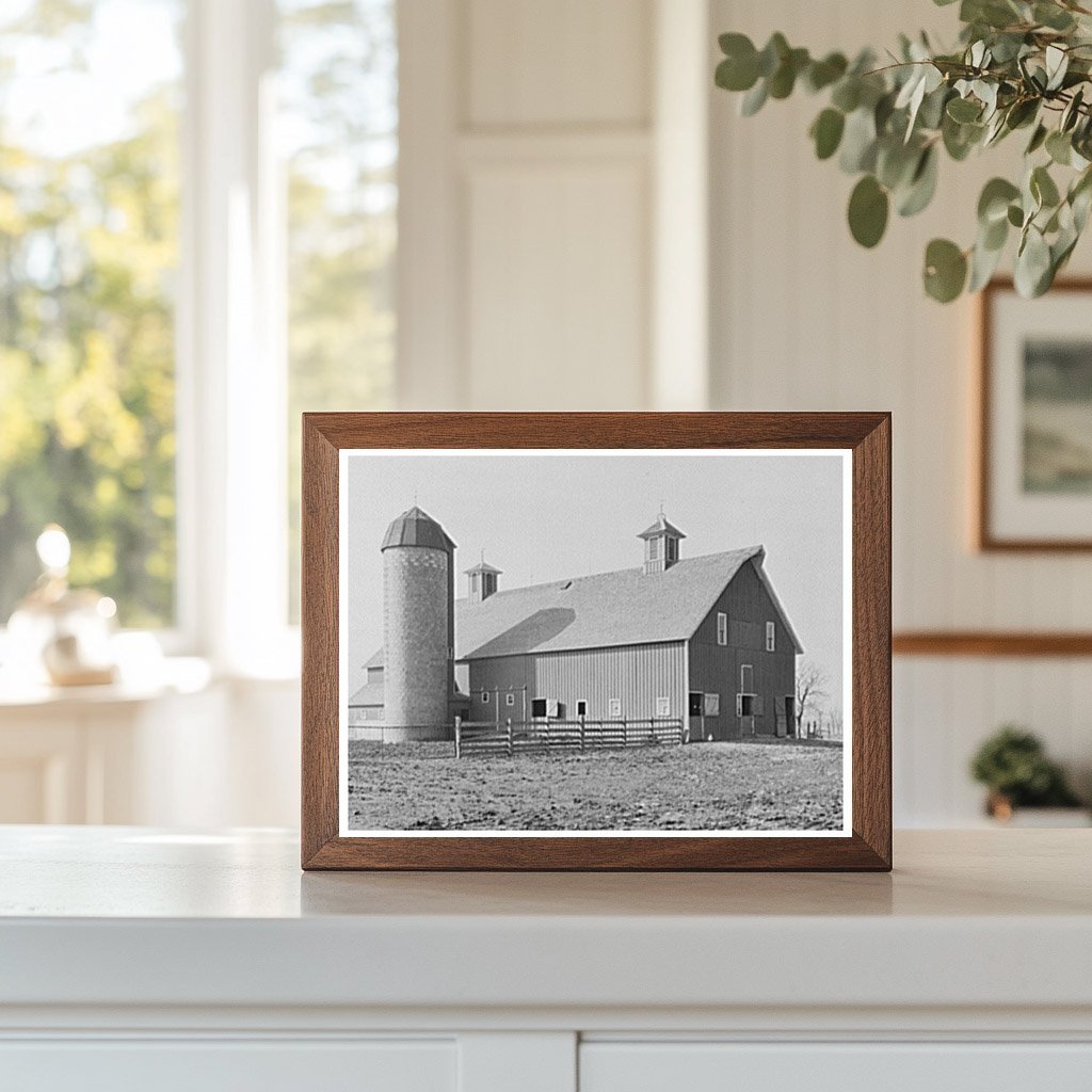 Barn and Silo at Mary Lahs Indiana Farm 1937 - Available at KNOWOL
