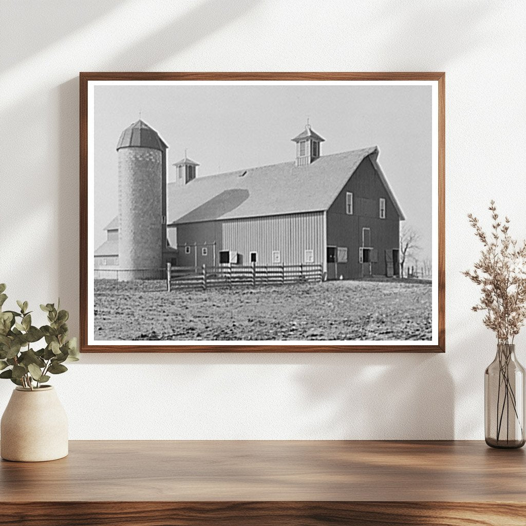 Barn and Silo at Mary Lahs Indiana Farm 1937 - Available at KNOWOL