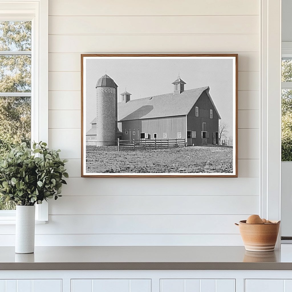 Barn and Silo at Mary Lahs Indiana Farm 1937 - Available at KNOWOL