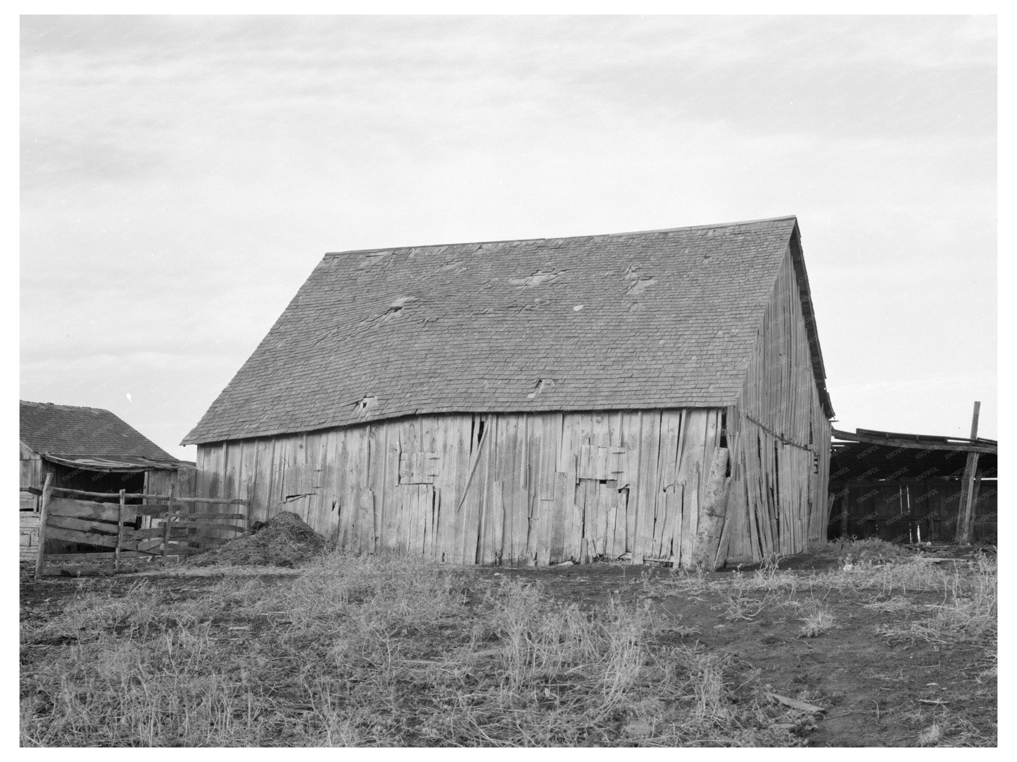 Barn on Clifford Hainlines Farm Ringgold Iowa 1937 - Available at KNOWOL