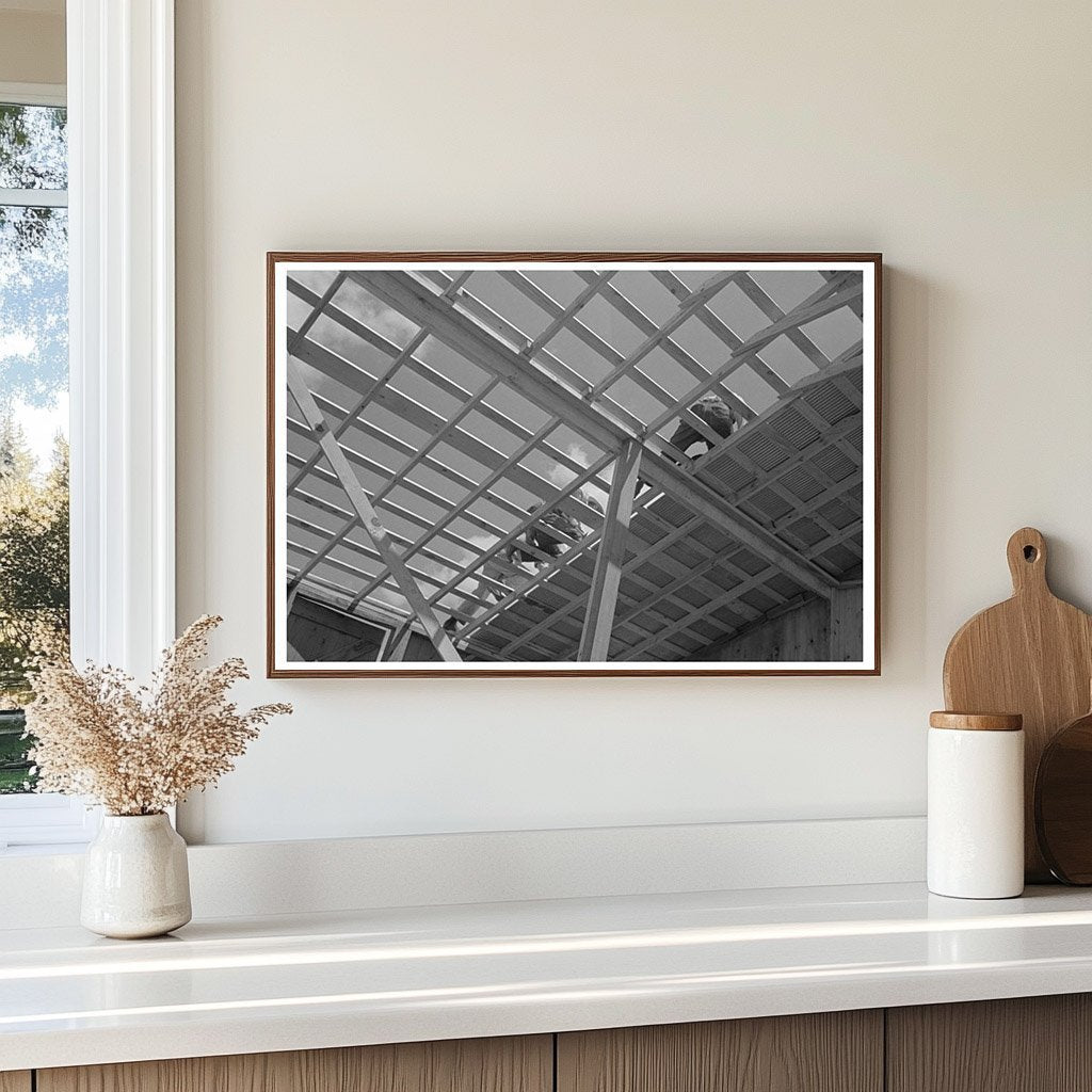 Barn Roof Construction Southeast Missouri May 1938 - Available at KNOWOL