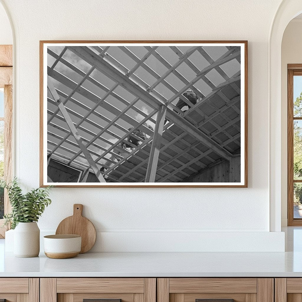 Barn Roof Construction Southeast Missouri May 1938 - Available at KNOWOL