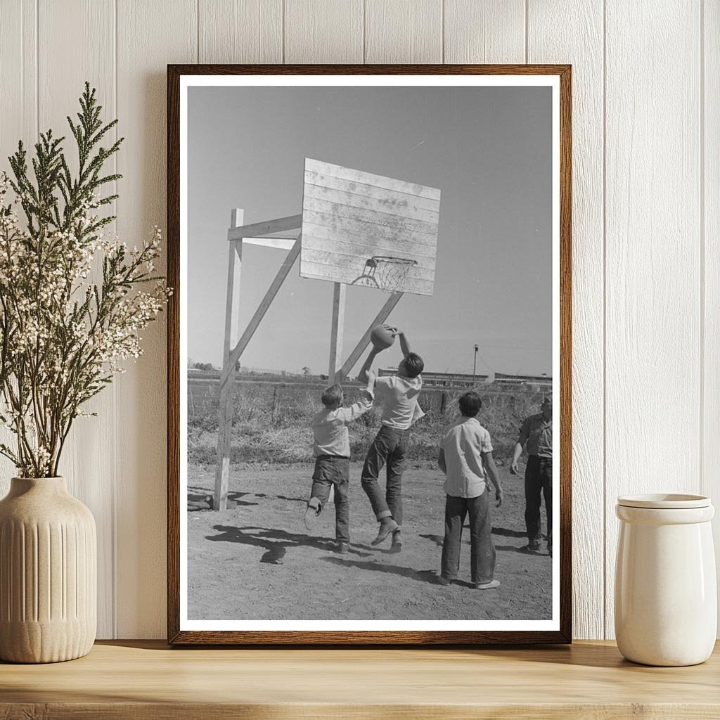 Basketball Game at Farmworkers Community Event Yuma 1942 - Available at KNOWOL