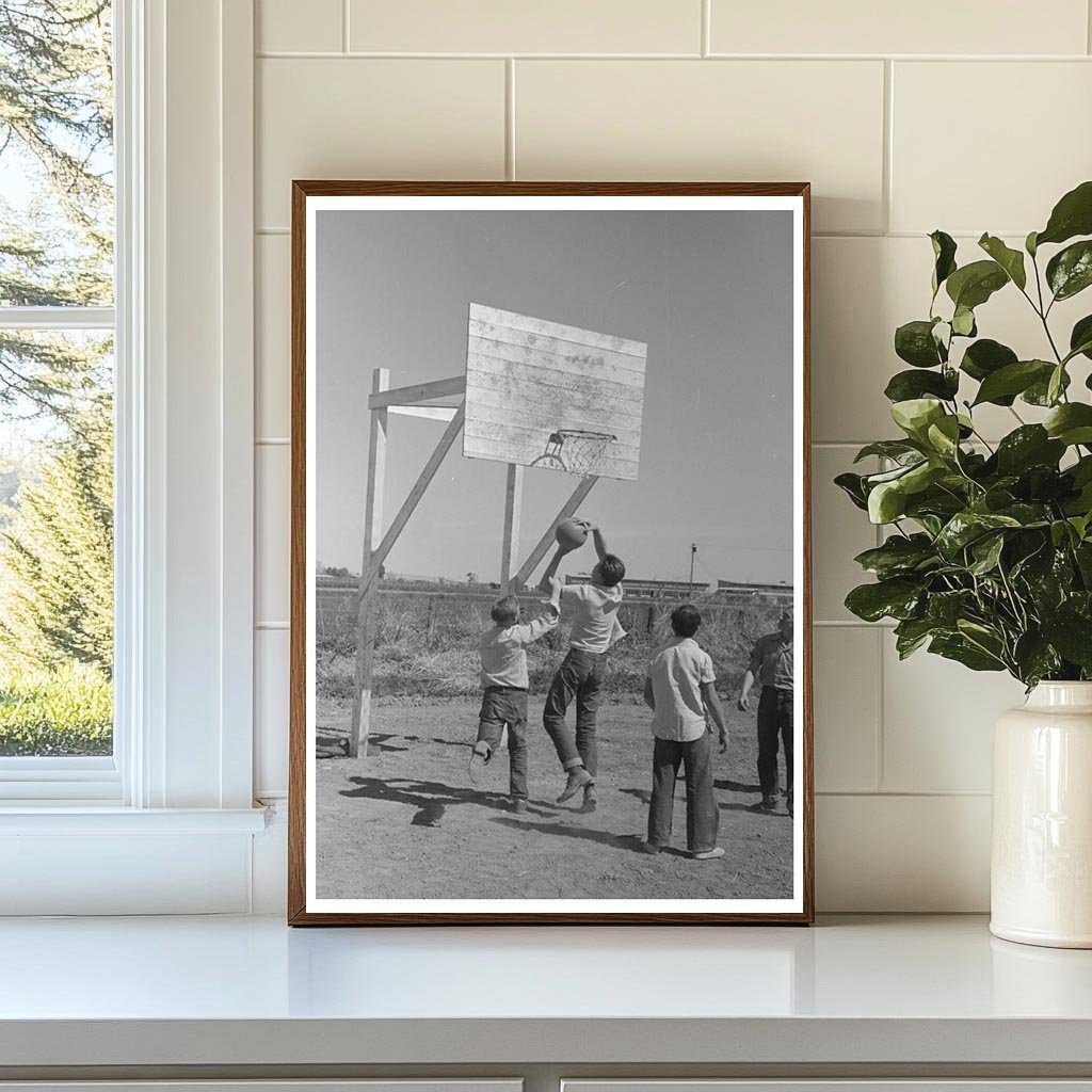 Basketball Game at Farmworkers Community Event Yuma 1942 - Available at KNOWOL