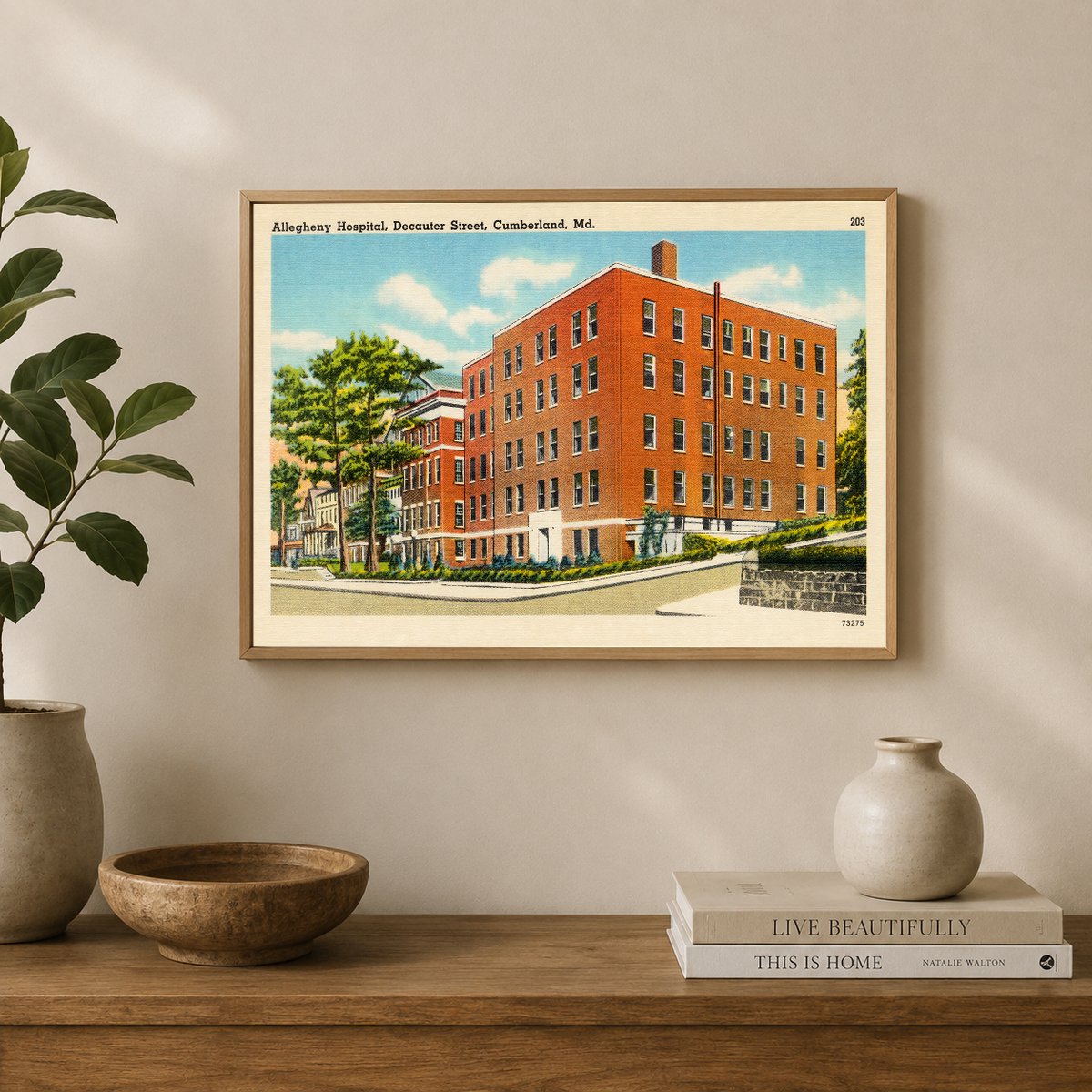 Allegheny Hospital, Decauter Street, Cumberland, MD — Vintage Maryland Postcard