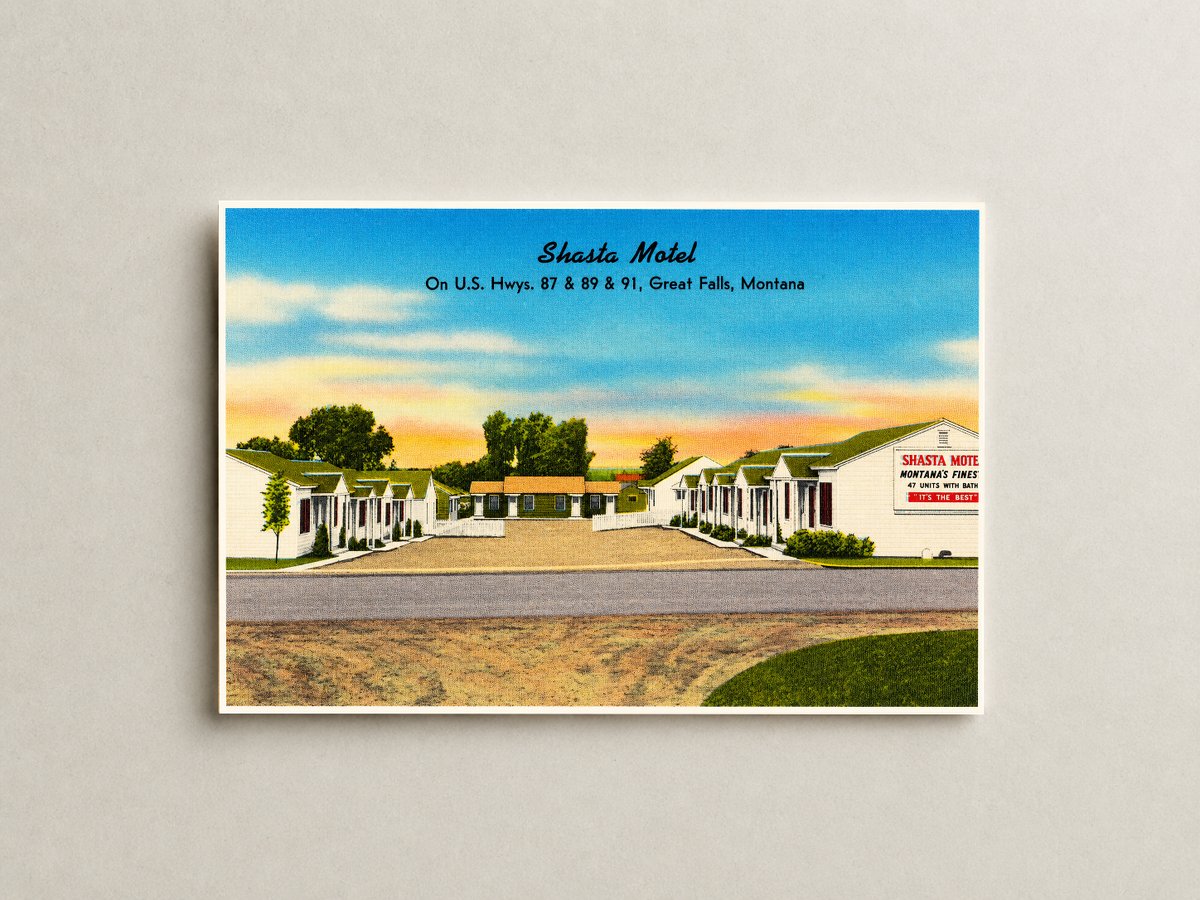 Great Falls, MT: Shasta Motel, on U.S. Hwys. 87 & 89 & 91