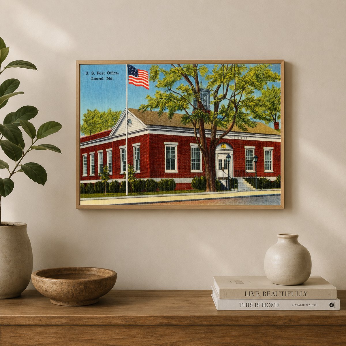 U. S. Post Office, Laurel, MD — Vintage Maryland Postcard