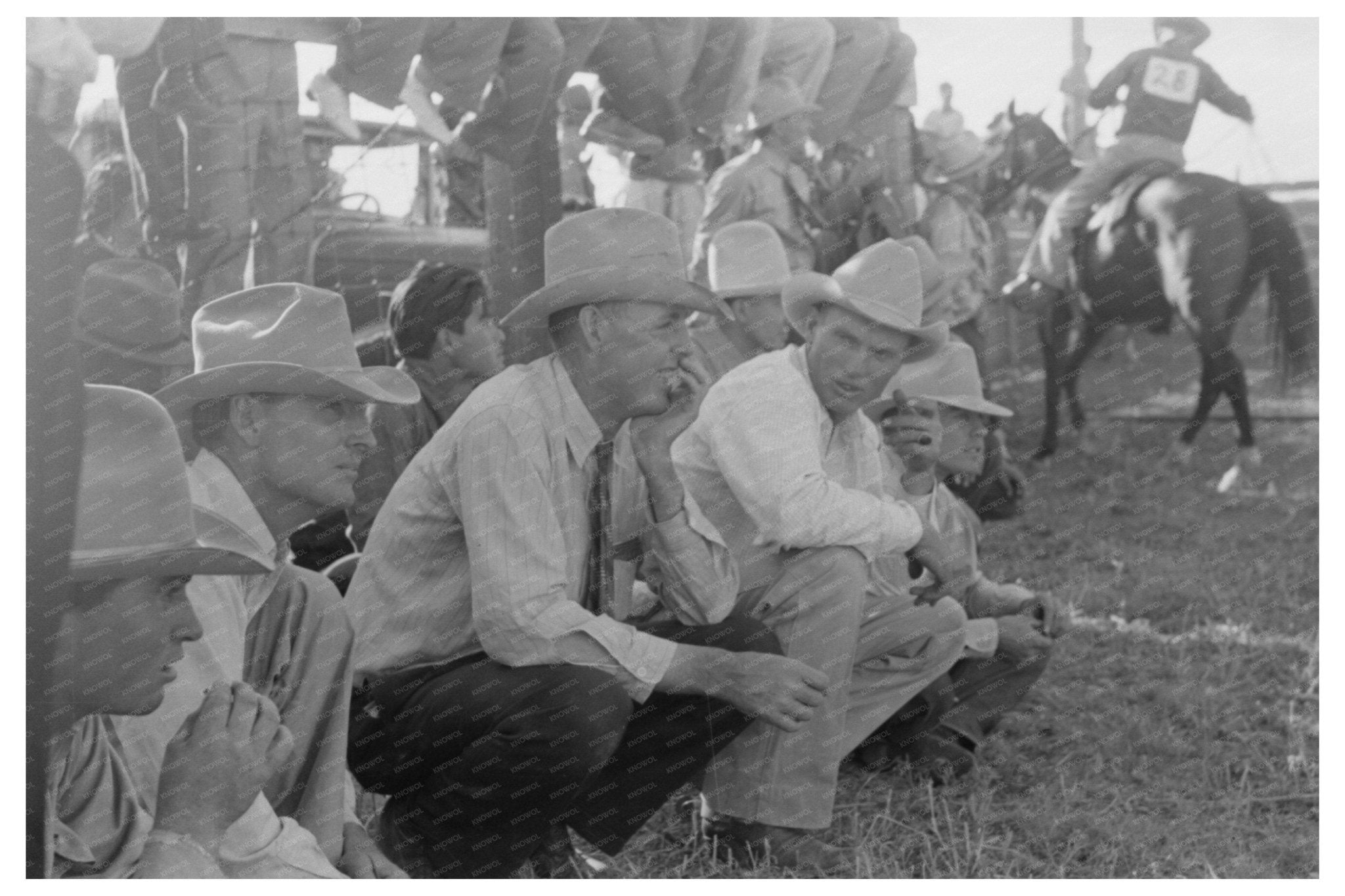 Bean Day Rodeo Spectators Wagon Mound New Mexico 1939 - Available at KNOWOL