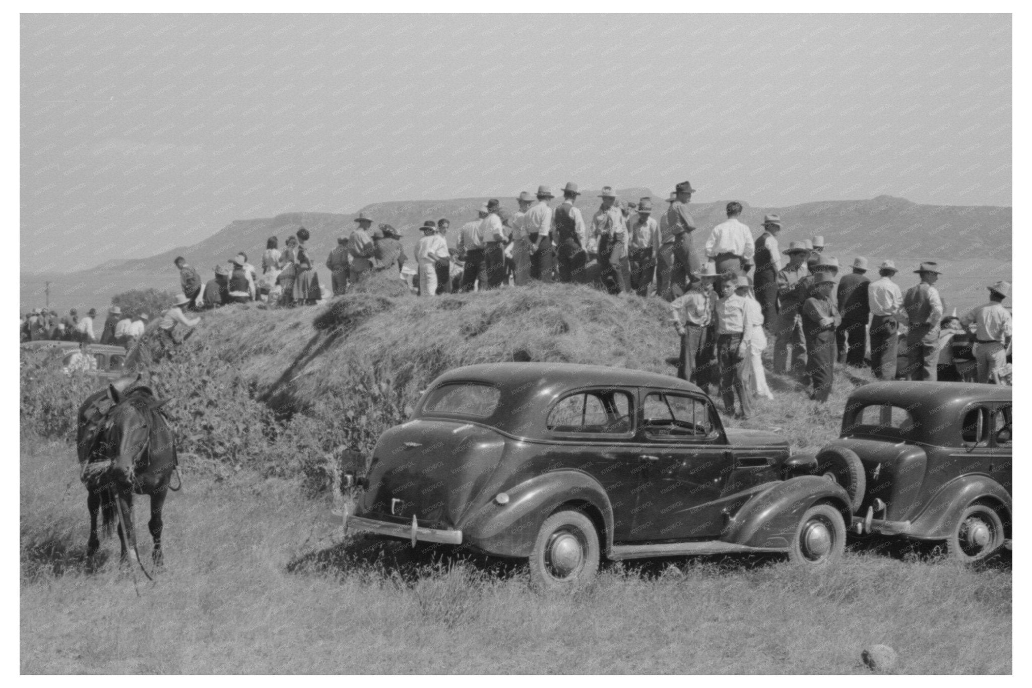 Bean Day Rodeo Spectators Wagon Mound NM September 1939 - Available at KNOWOL