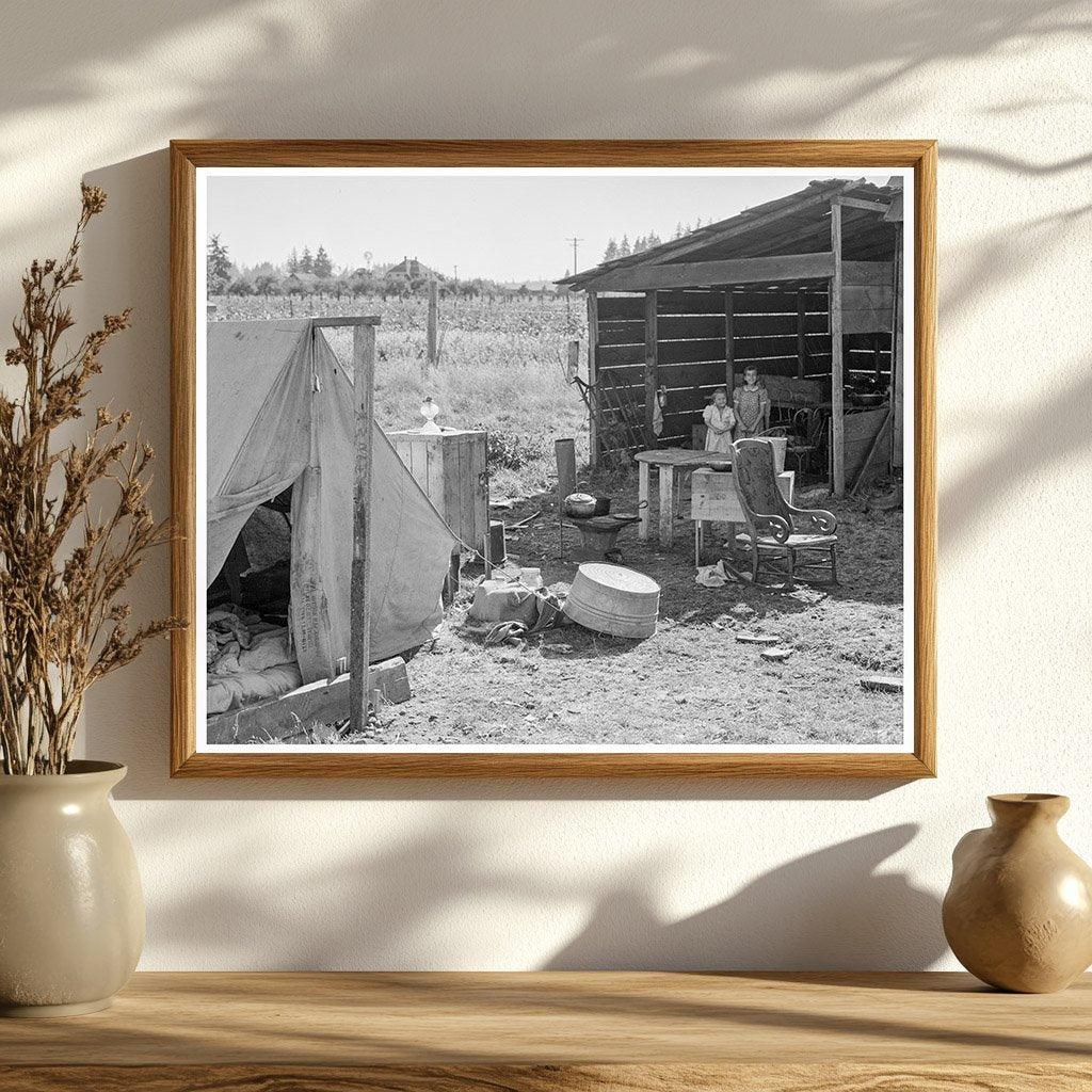 Bean Pickers Camp Oregon August 1939 Vintage Photograph - Available at KNOWOL