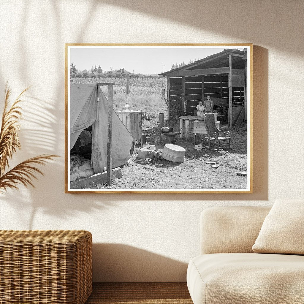 Bean Pickers Camp Oregon August 1939 Vintage Photograph - Available at KNOWOL