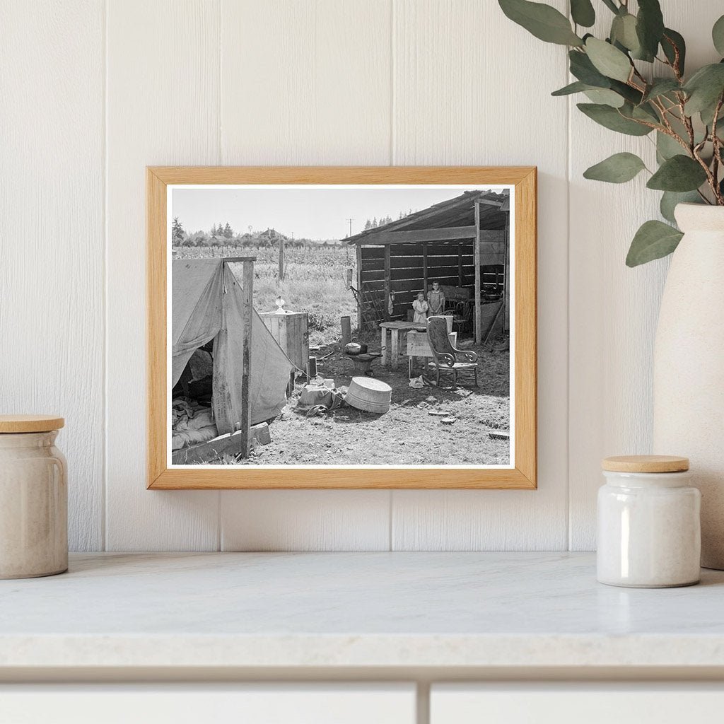 Bean Pickers Camp Oregon August 1939 Vintage Photograph - Available at KNOWOL