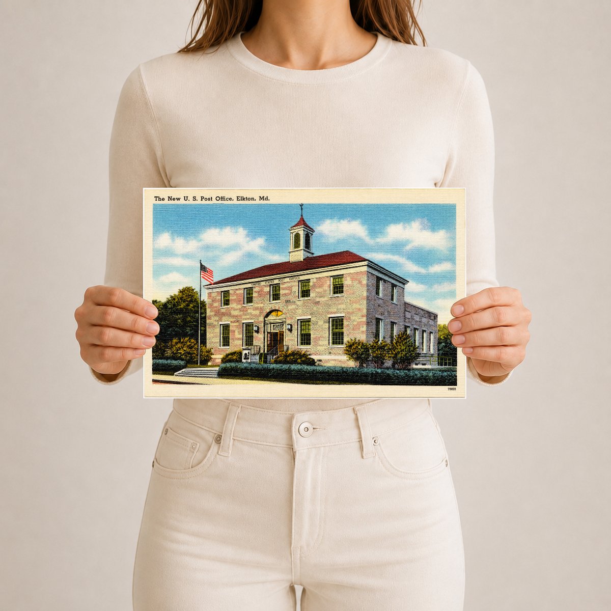 The new U. S. Post Office, Elkton, MD — Vintage Maryland Postcard