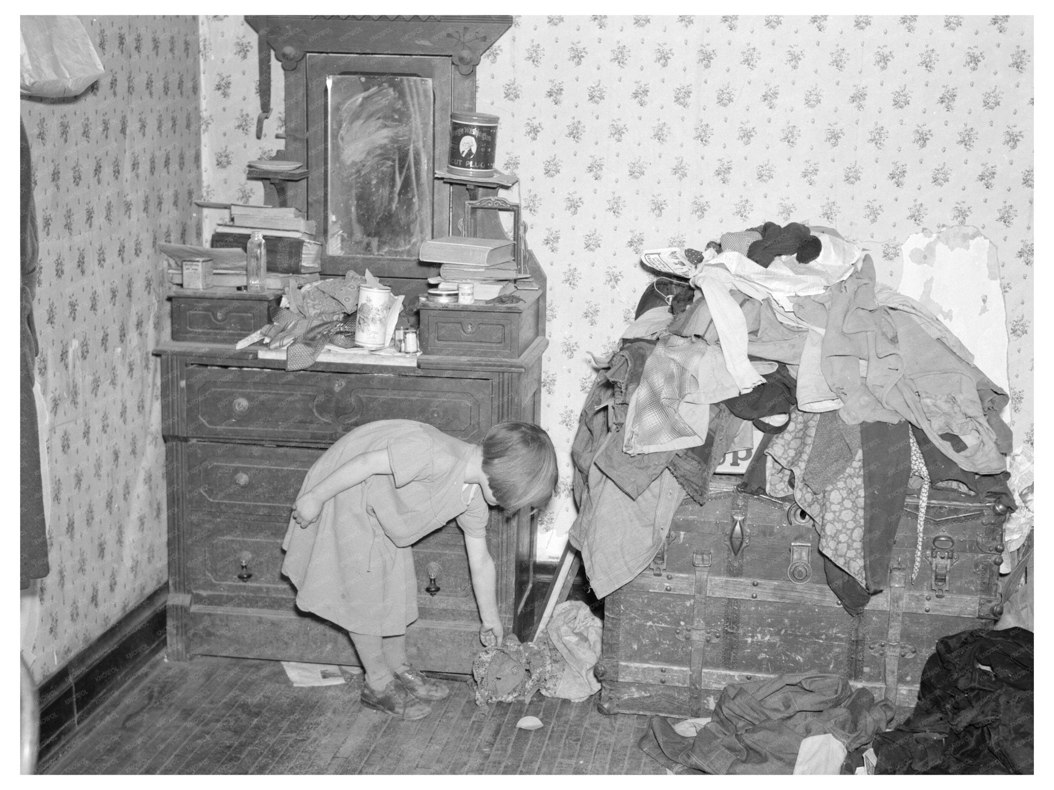 Bedroom Corner Illustrating Poverty in Iowa December 1936 - Available at KNOWOL