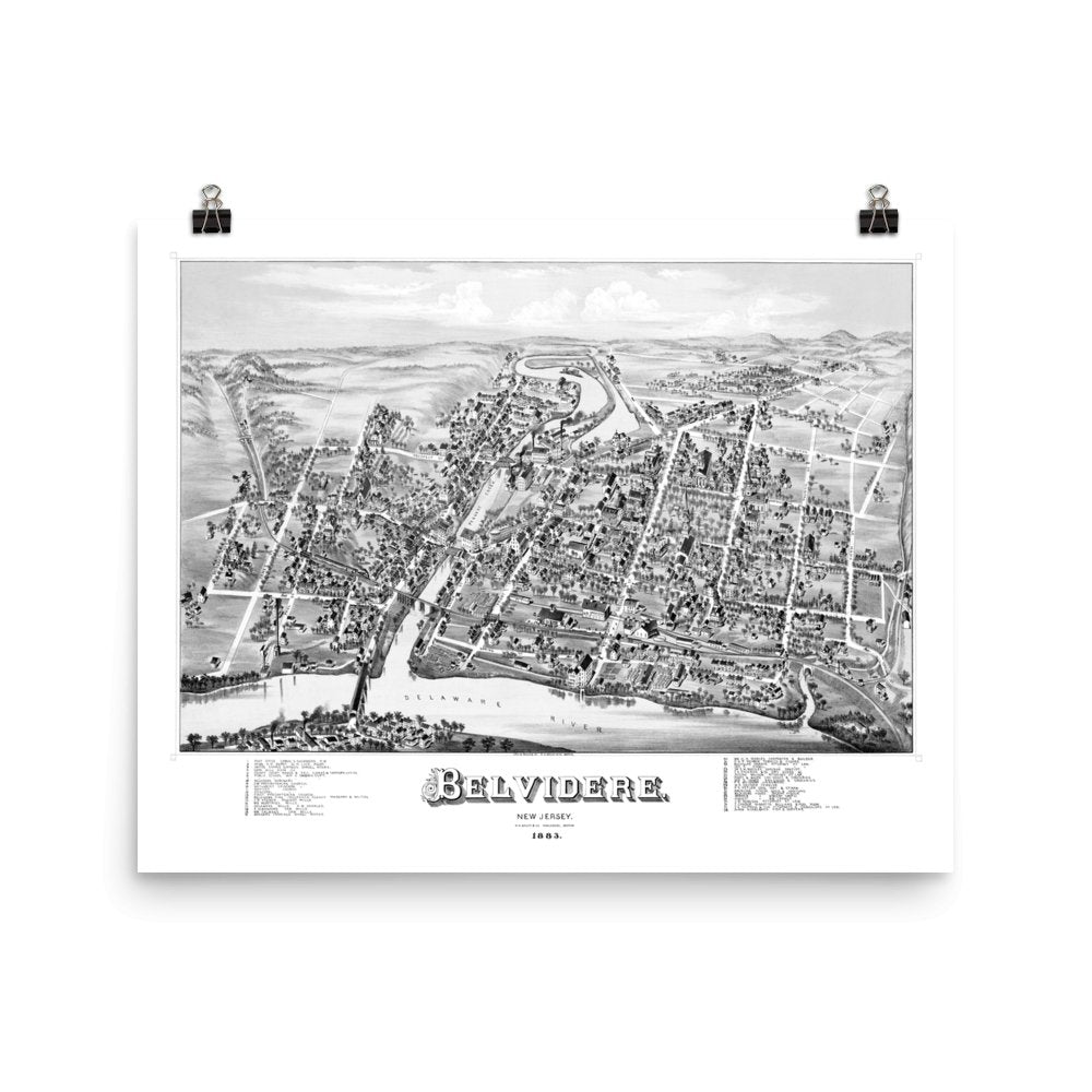 Belvidere, NJ 1883 Map - Available at KNOWOL
