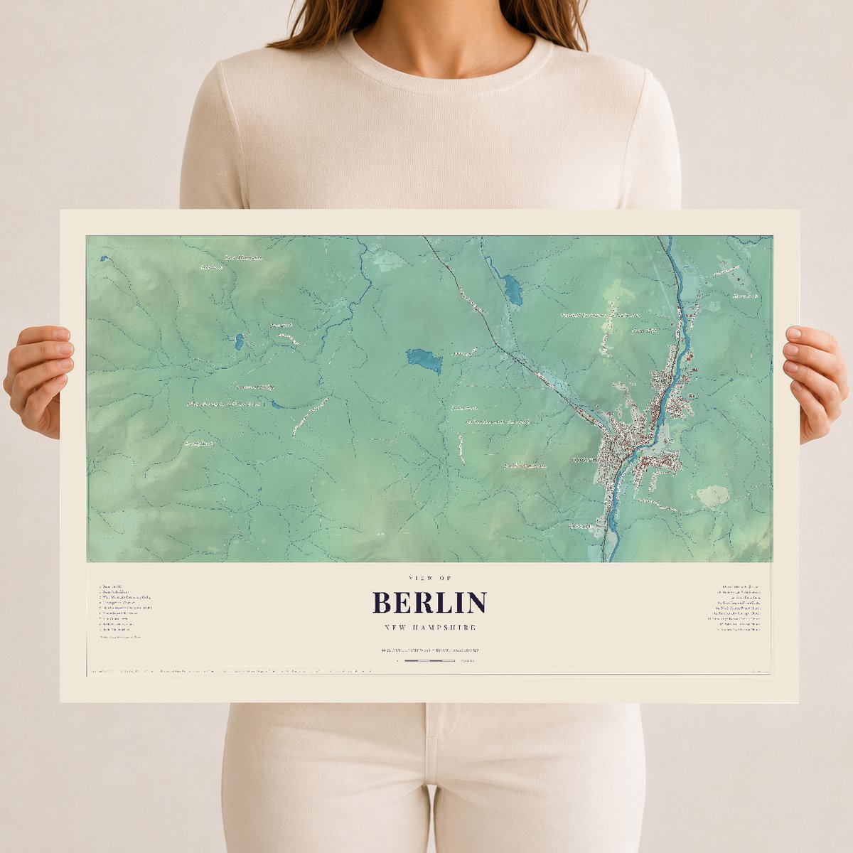 Berlin, New Hampshire Map Print