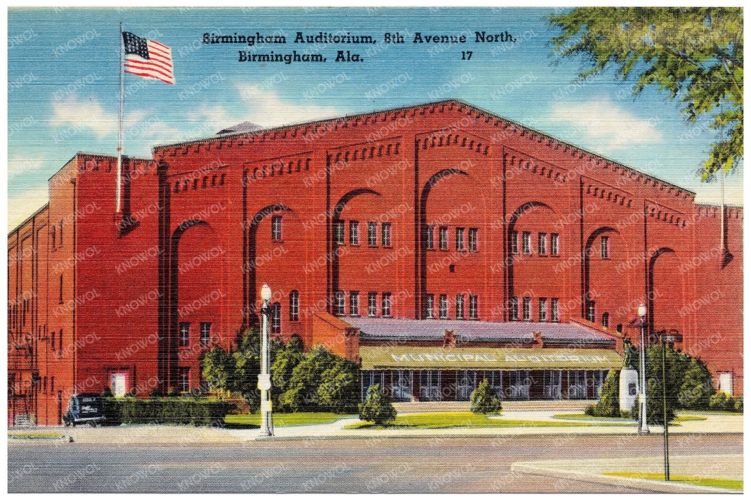 Birmingham Auditorium Vintage Postcard 1930 - 1945 - Available at KNOWOL