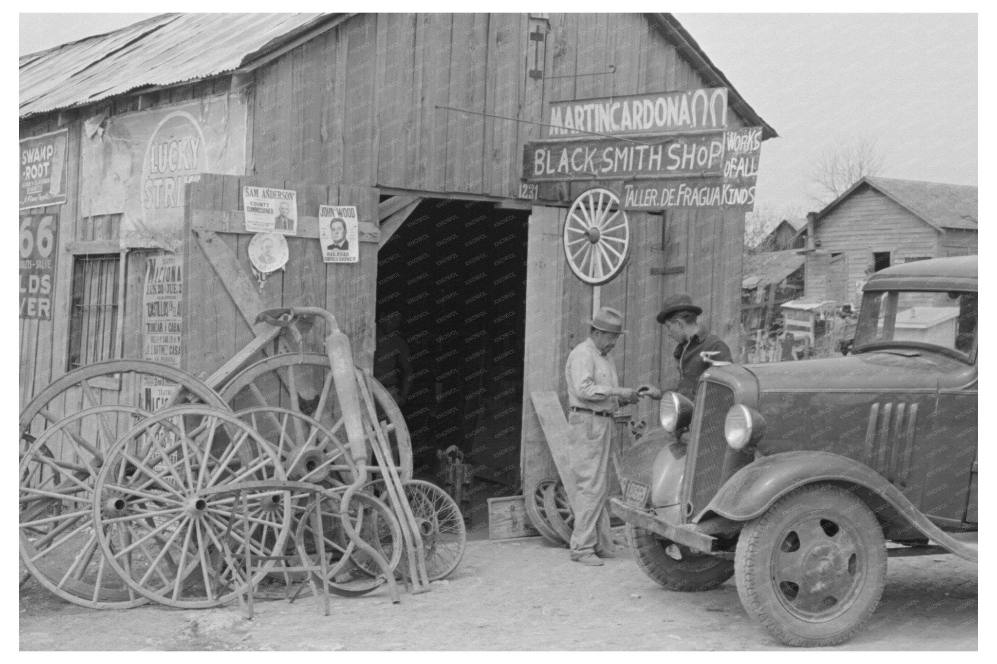 Blacksmith Shop Street Scene San Antonio Texas March 1939 - Available at KNOWOL
