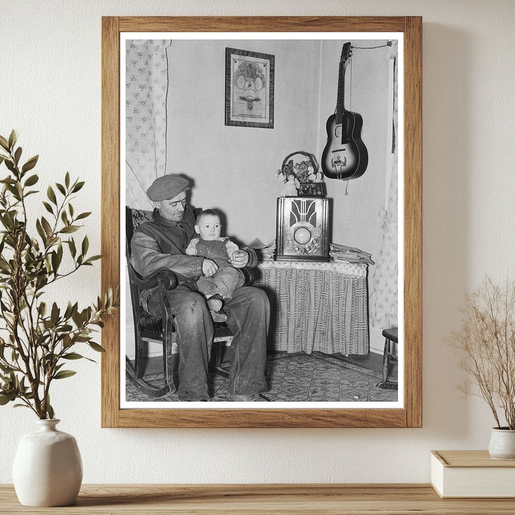 Blaze Gallagher and Son in North Dakota Home 1937 - Available at KNOWOL