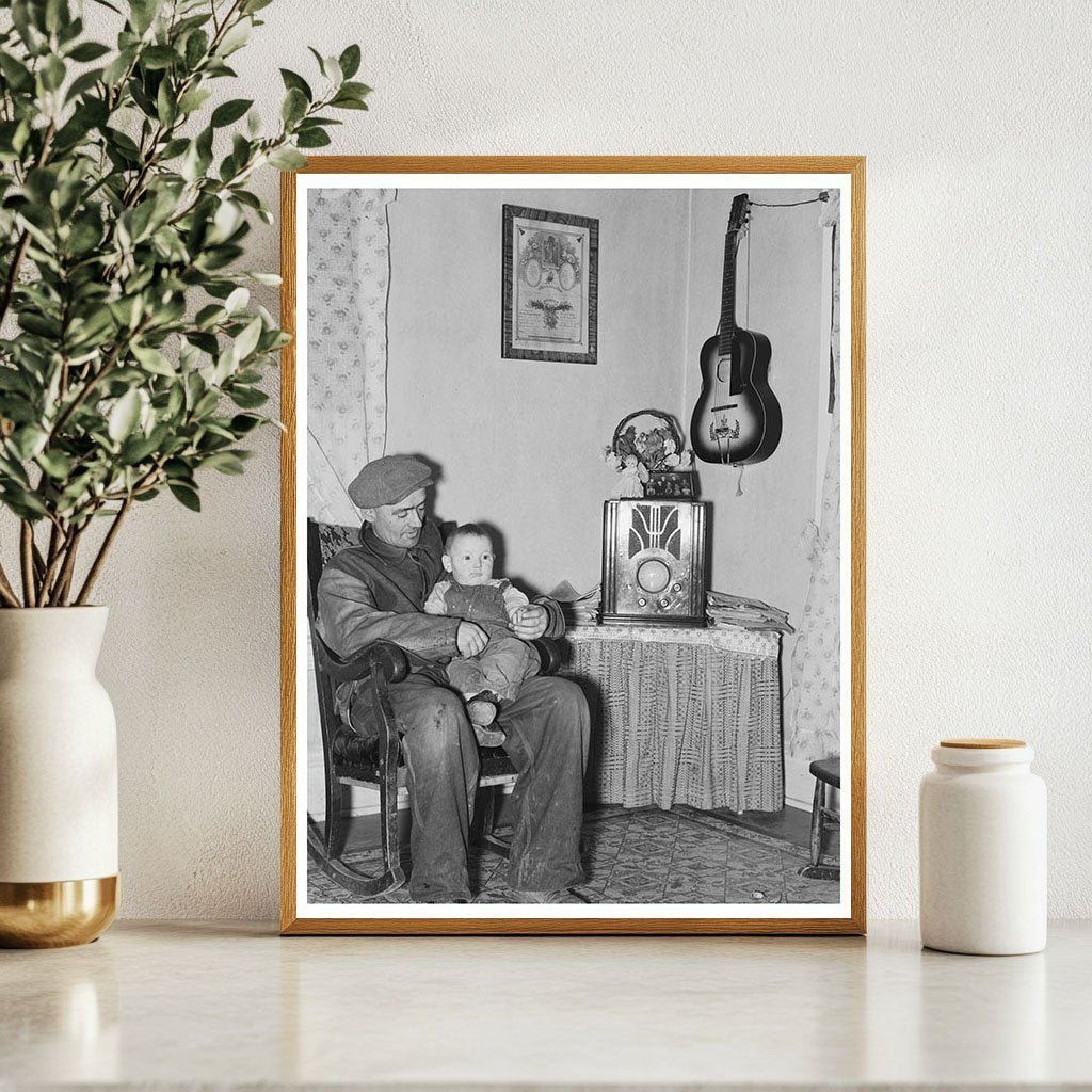 Blaze Gallagher and Son in North Dakota Home 1937 - Available at KNOWOL
