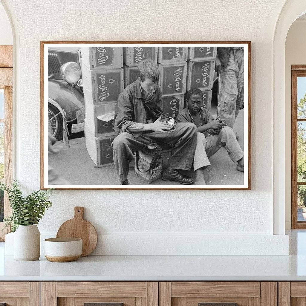 Bootblacks in Market Square Waco Texas November 1939 - Available at KNOWOL