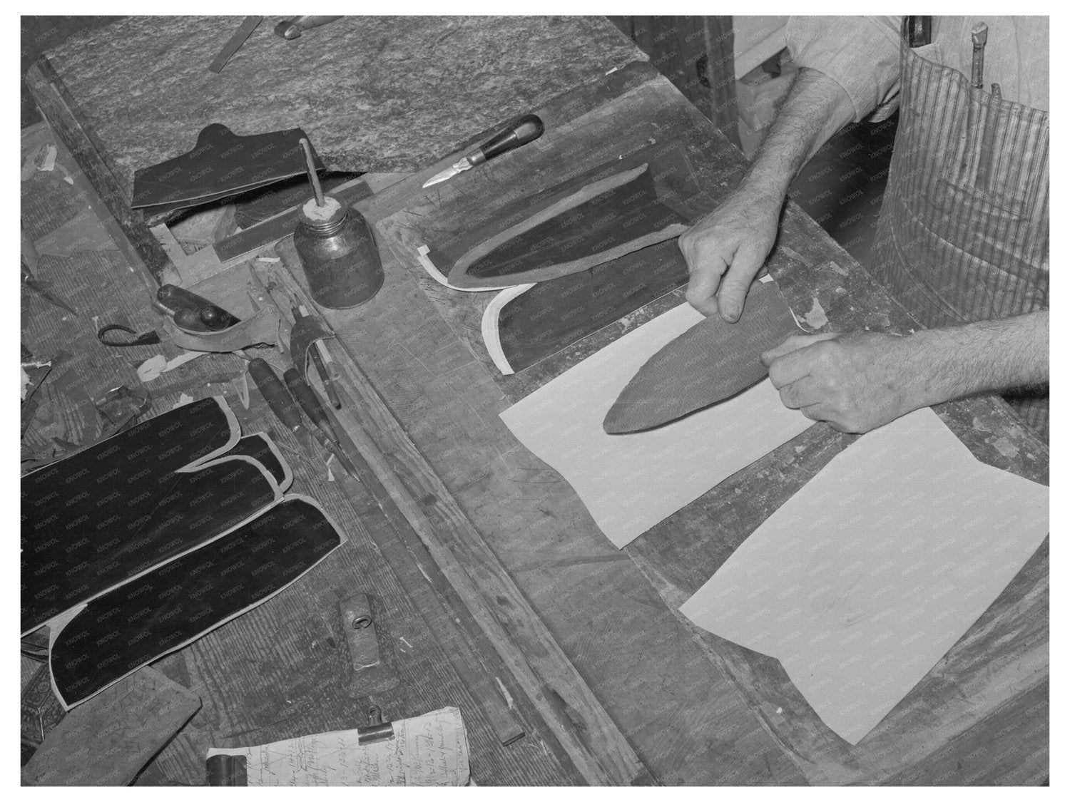 Bootmaking Process in 1939 Alpine Texas - Available at KNOWOL