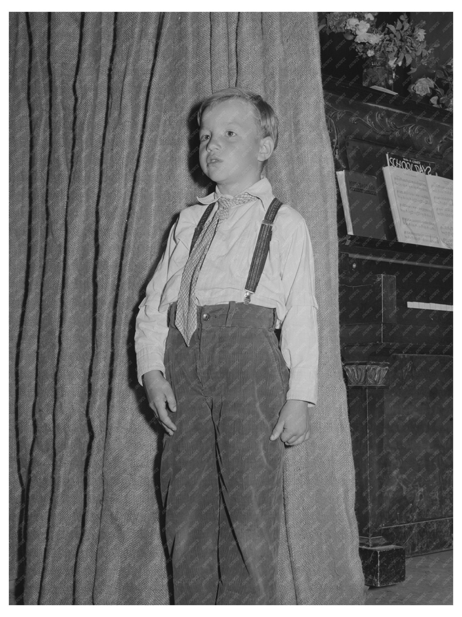 Boy Recites at School Term in Idaho FSA Camp June 1941 - Available at KNOWOL