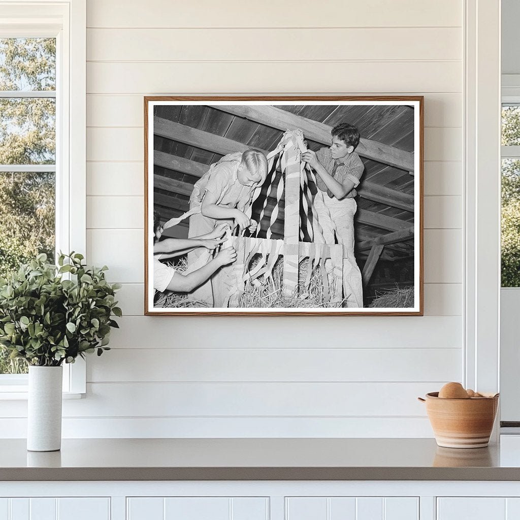 Boy Scouts Float Preparation National Rice Festival 1938 - Available at KNOWOL