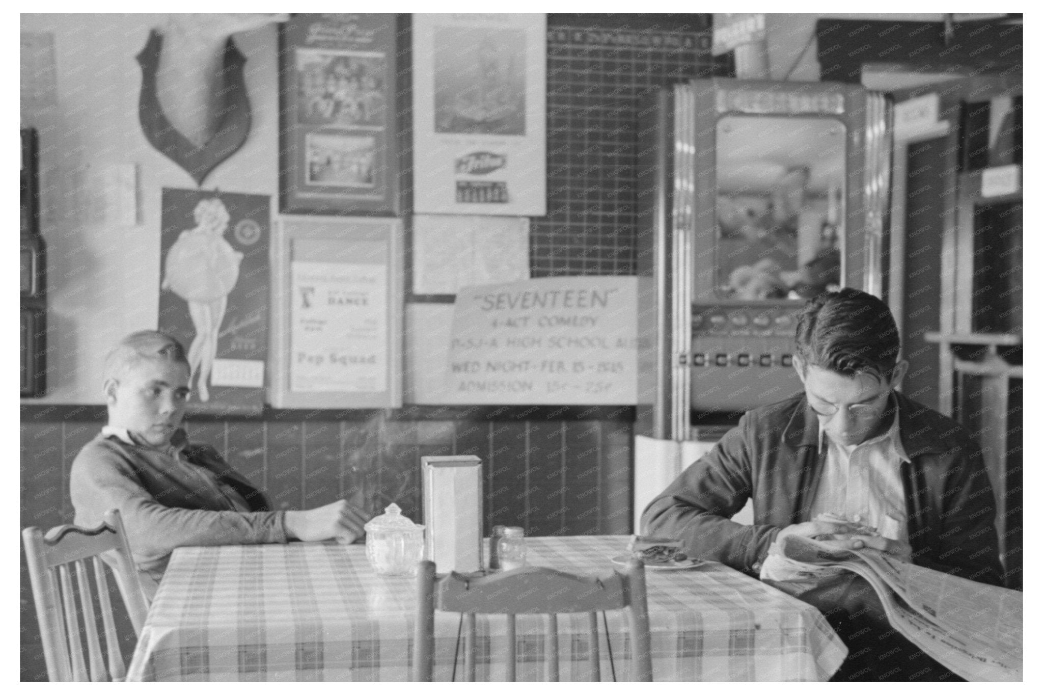 Boys Dining at a Restaurant in Raymondville Texas 1939 - Available at KNOWOL