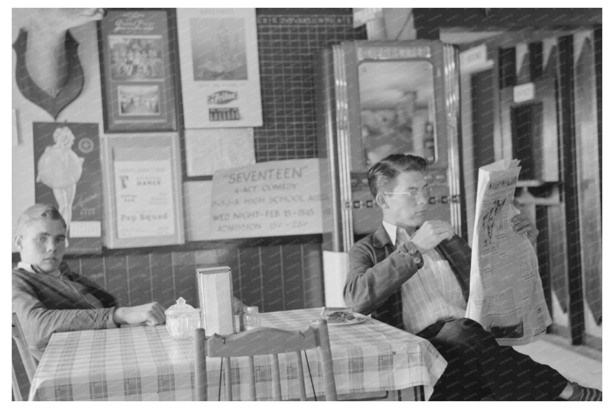 Boys Dining at Restaurant in Raymondville Texas 1939 - Available at KNOWOL