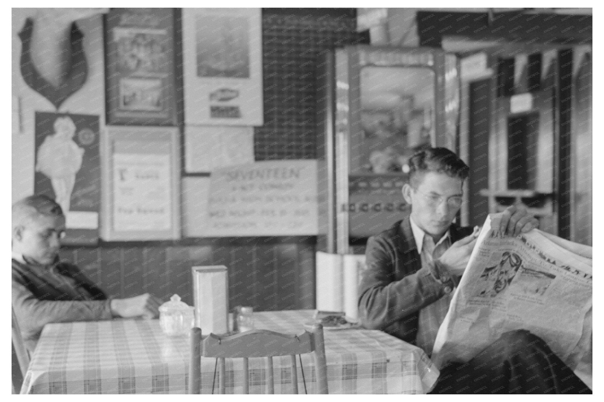 Boys Dining at Restaurant in Raymondville Texas February 1939 - Available at KNOWOL