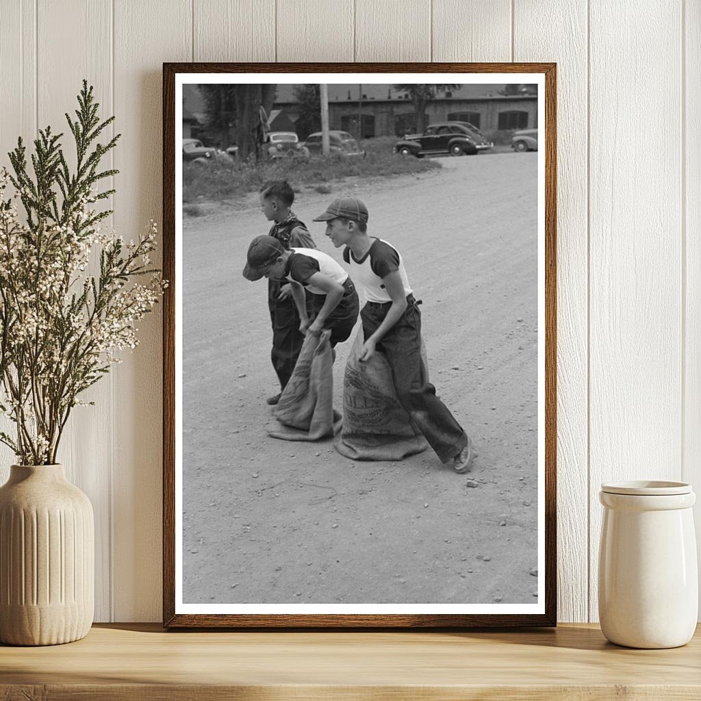 Boys Sack Race Labor Day Celebration Ridgway Colorado 1940 - Available at KNOWOL