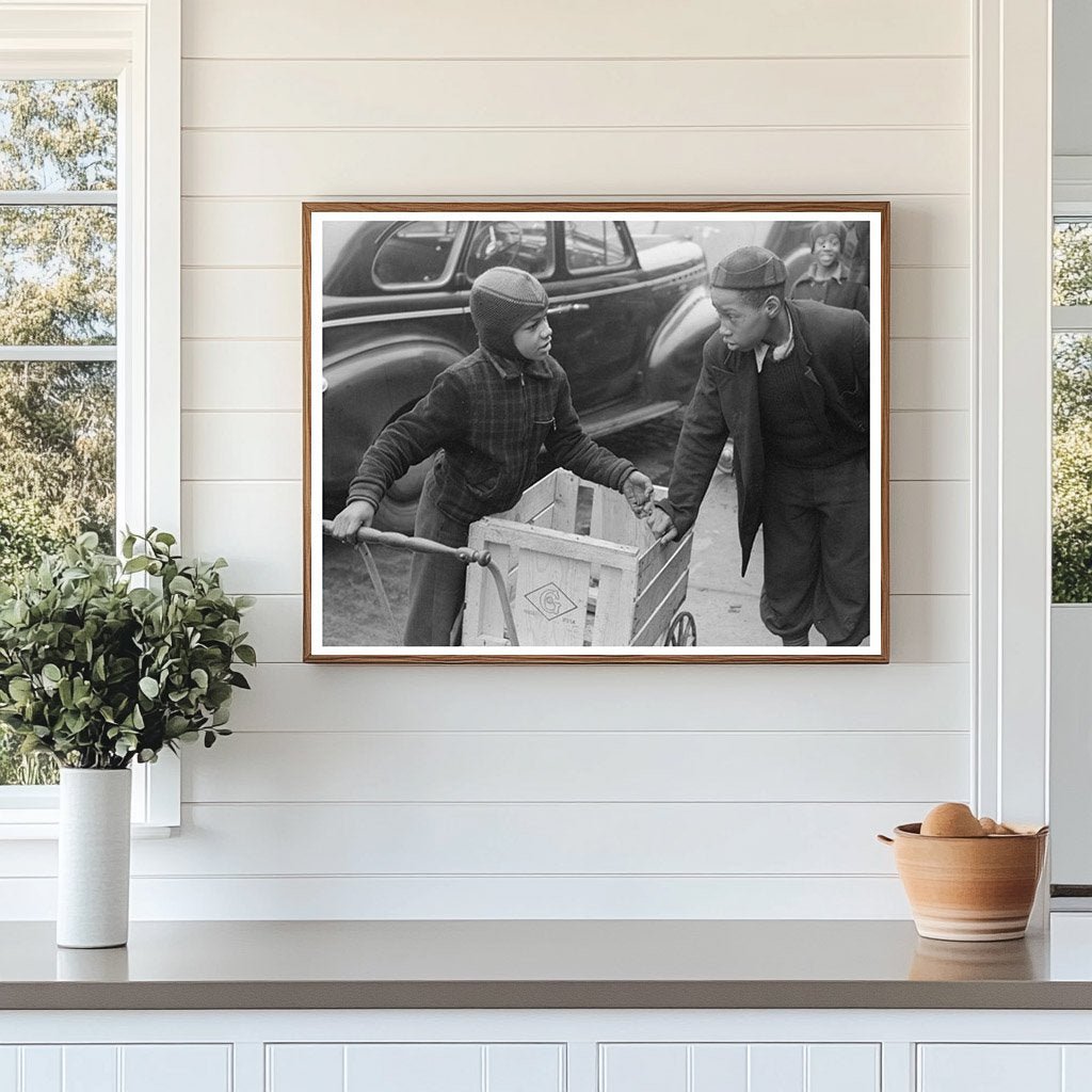 Boys Seeking Grocery Jobs Outside A&P Market Chicago 1941 - Available at KNOWOL