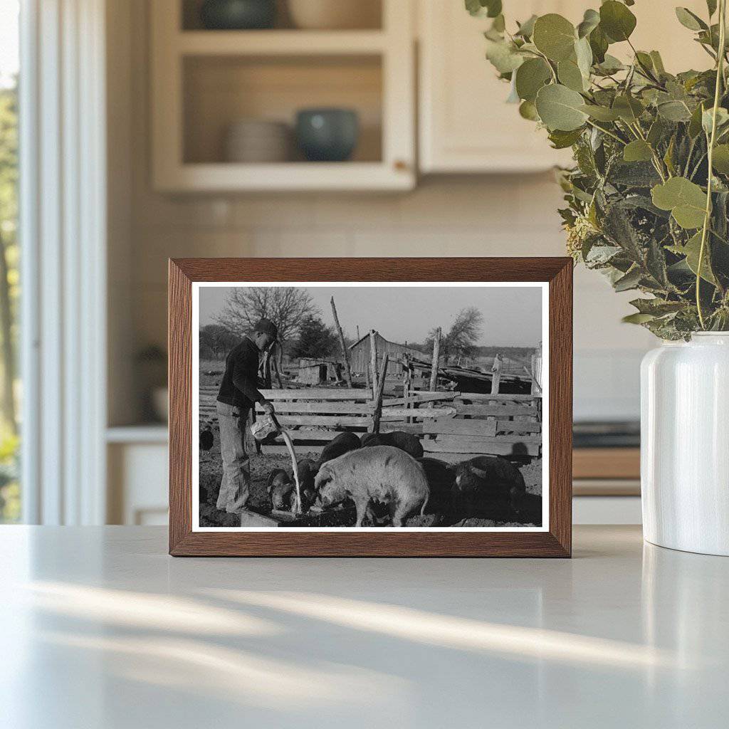 Bran Pouring for Hog Mash at Pomp Halls Farm 1940 - Available at KNOWOL