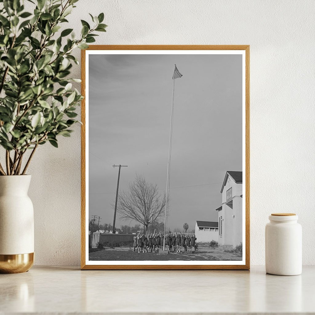 Brownie Girl Scouts Saluting Flag Tulare County 1942 - Available at KNOWOL