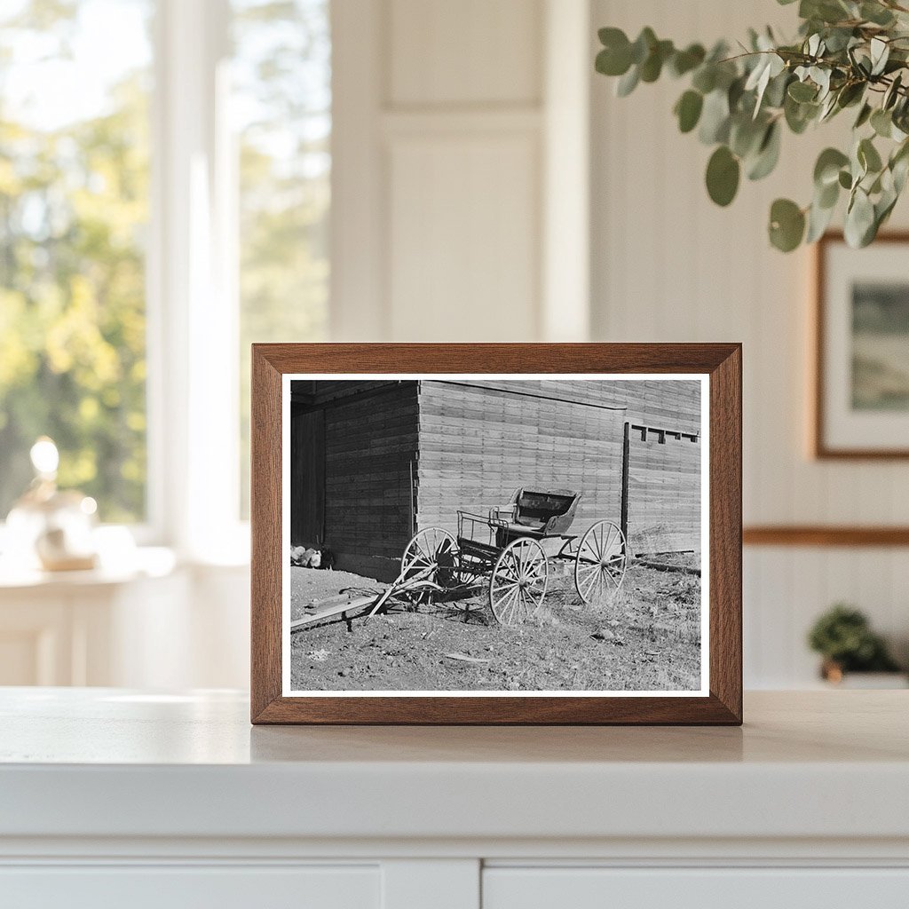 Buckboard Wagon on Bertelson Farm Montana 1937 - Available at KNOWOL