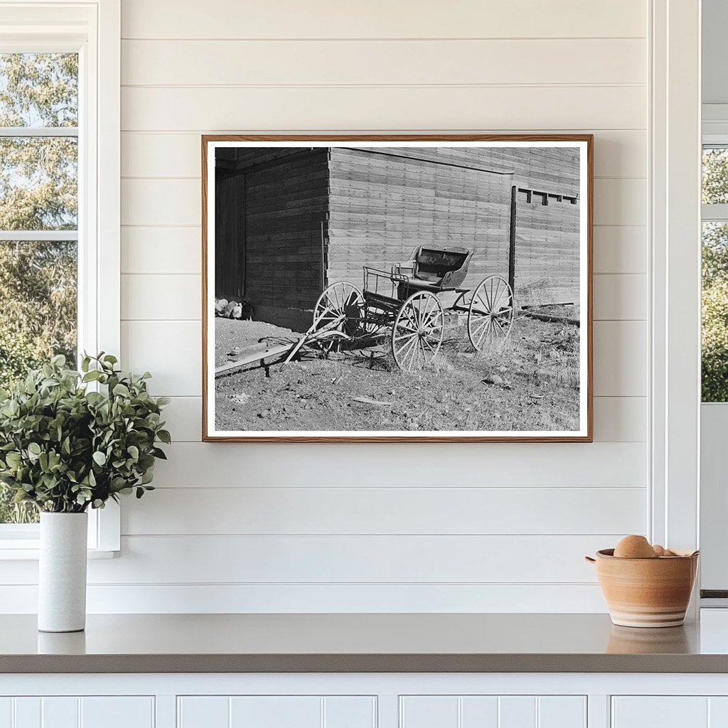 Buckboard Wagon on Bertelson Farm Montana 1937 - Available at KNOWOL