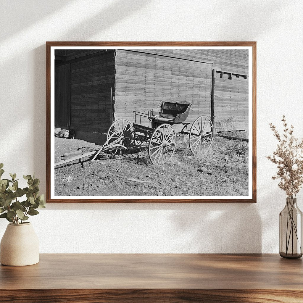 Buckboard Wagon on Bertelson Farm Montana 1937 - Available at KNOWOL