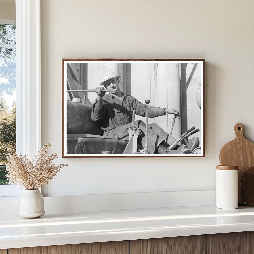 Bulldozer Driver at Shasta Dam December 1941 - Available at KNOWOL