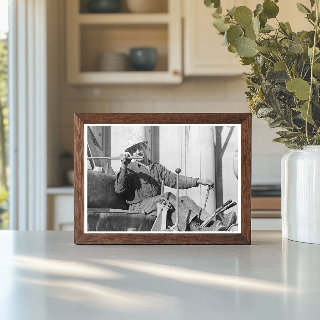 Bulldozer Driver at Shasta Dam December 1941 - Available at KNOWOL