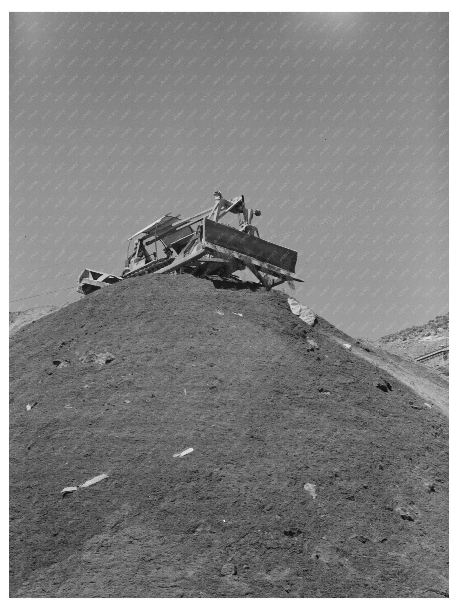 Bulldozer Working on Shasta Dam Project June 1942 - Available at KNOWOL