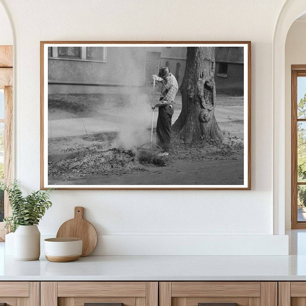 Burning Leaves in Meriden Connecticut October 1939 - Available at KNOWOL