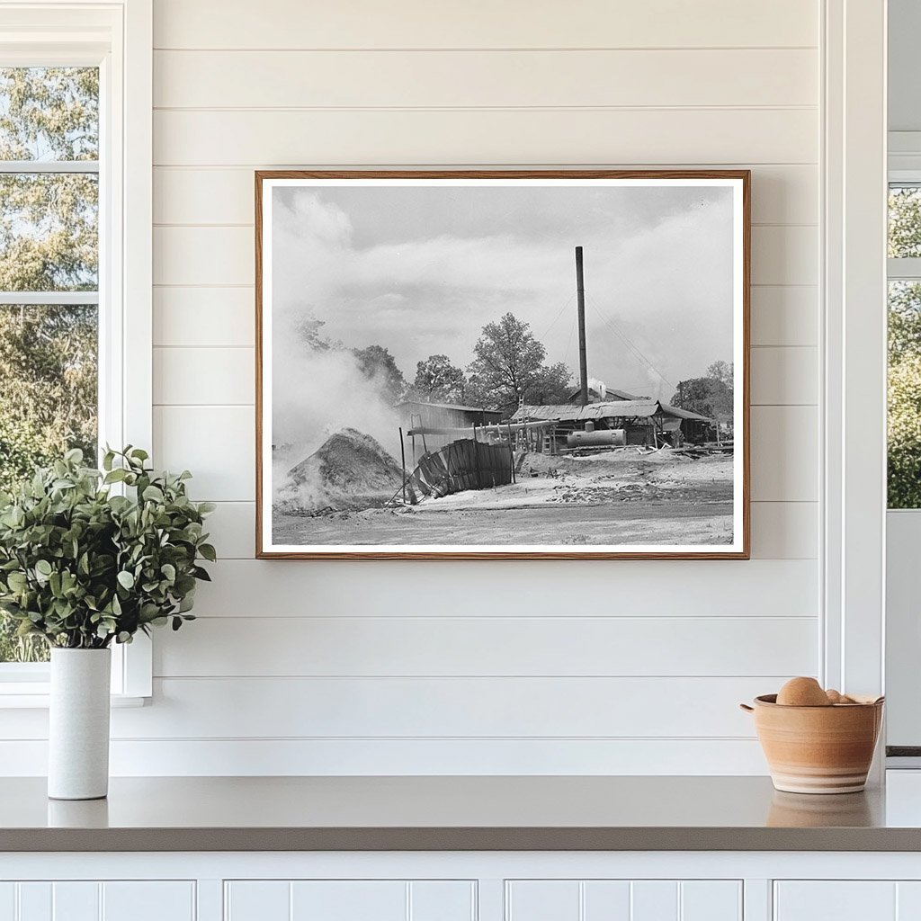 Burning Sawdust at Wells Texas Sawmill April 1939 - Available at KNOWOL