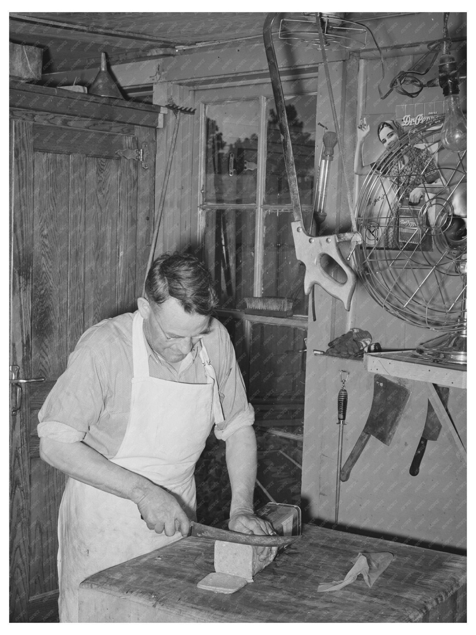 Butcher in Mogollon New Mexico June 1940 - Available at KNOWOL